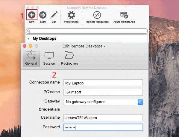 remote desktop connection mac windows